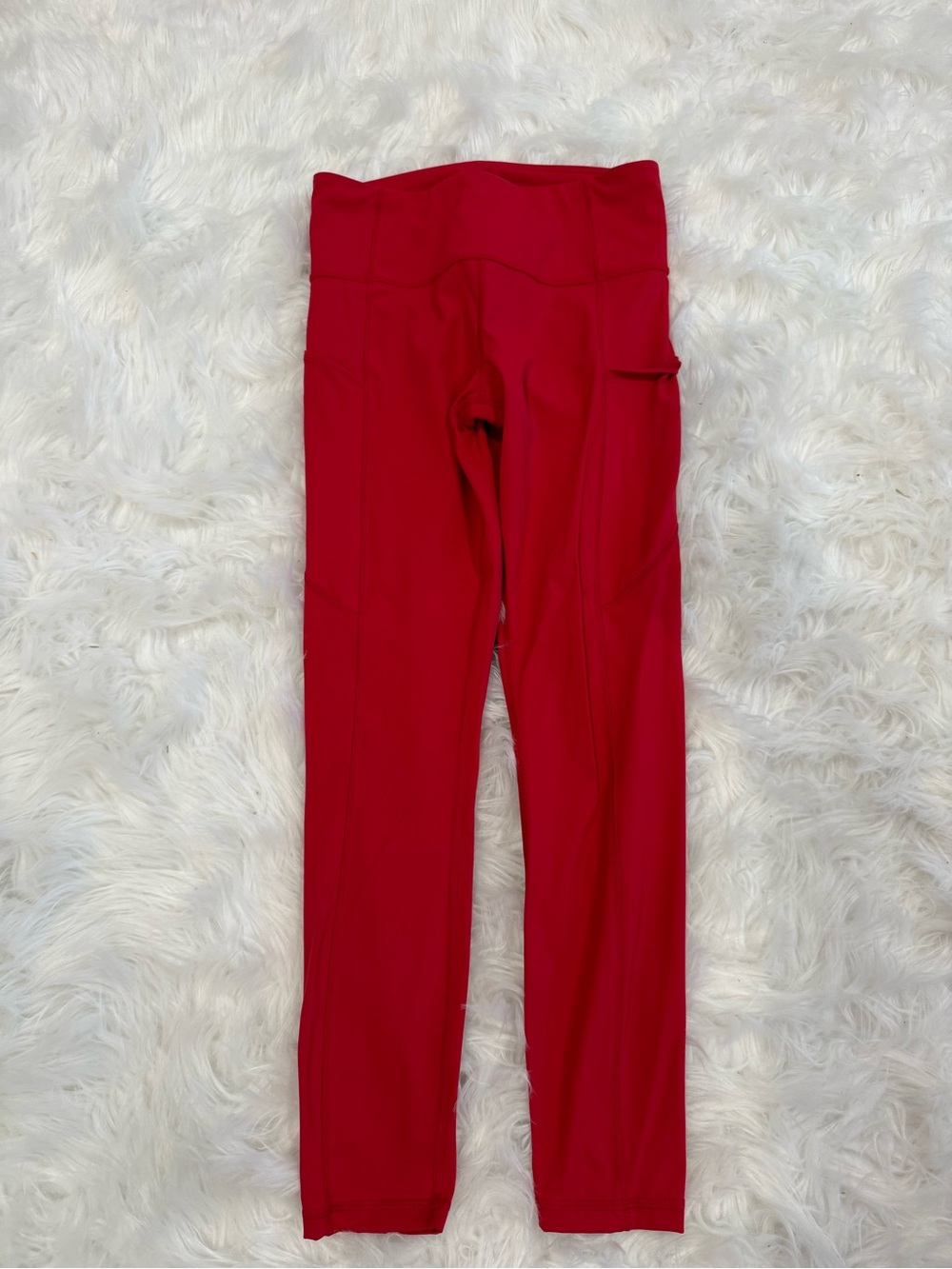CRZ YOGA Red High-Waist Leggings with Side Pocket